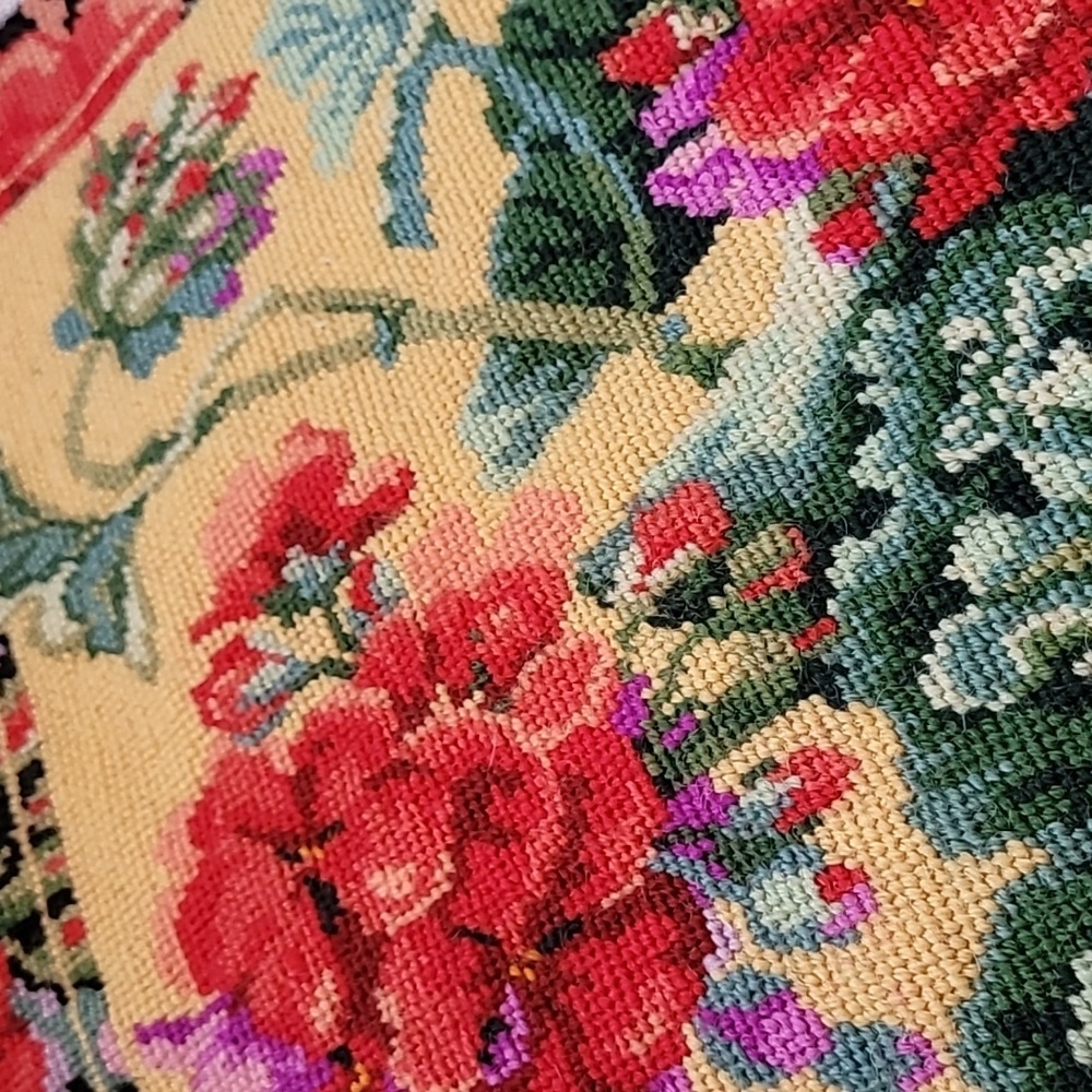 Floral Needlepoint Tapestry - Picture 2 of 5
